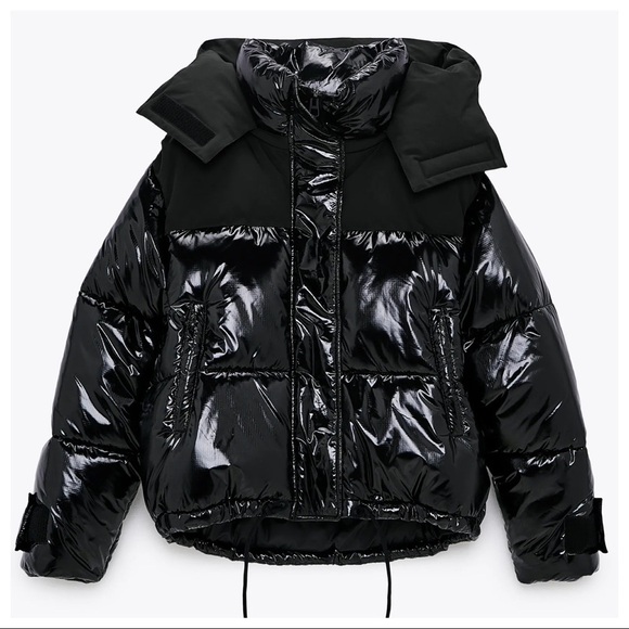 NWT. Zara Black Water Repellent Padded Jacket. Size S. - Picture 5 of 13